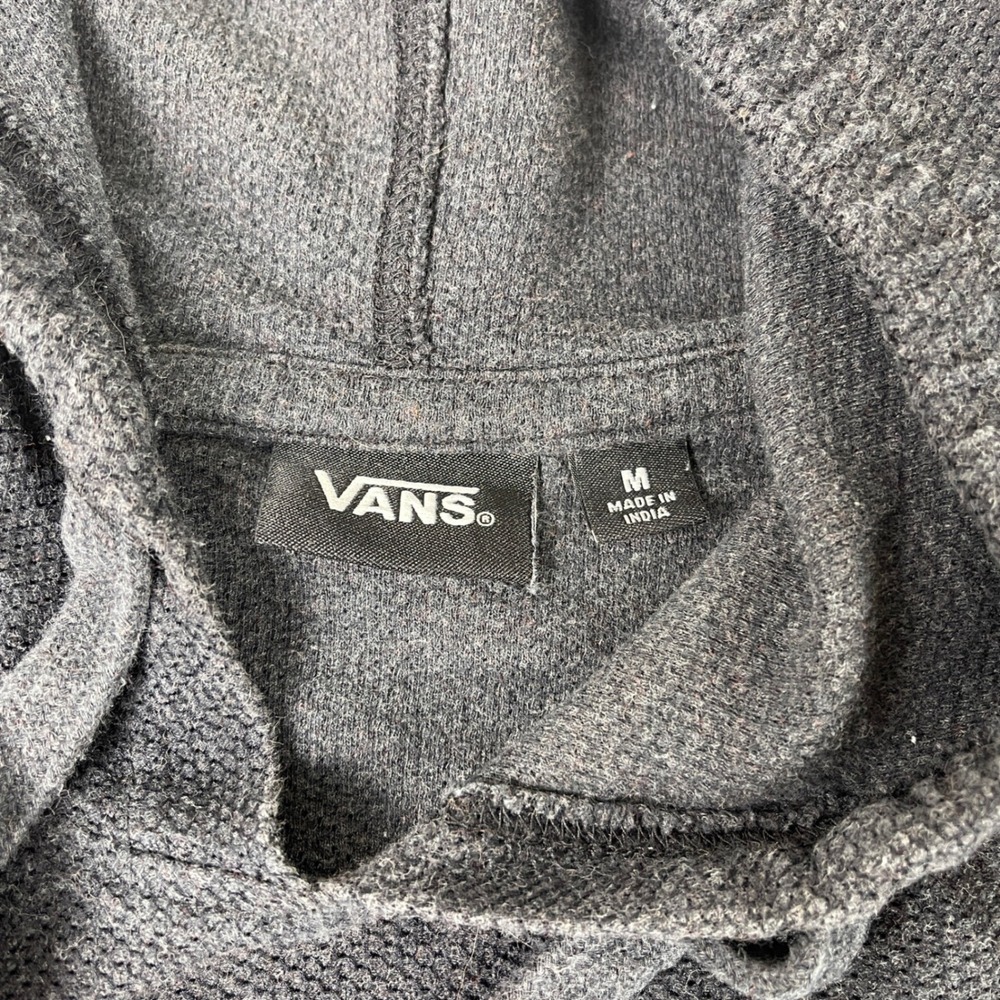 Vans Hoodie Mens M Gray Textured‎ Raglan Pullover Skate Streetwear - Picture 5 of 8